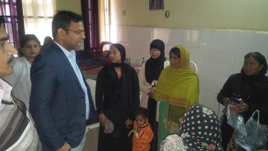 Patients looking at stock of drugs