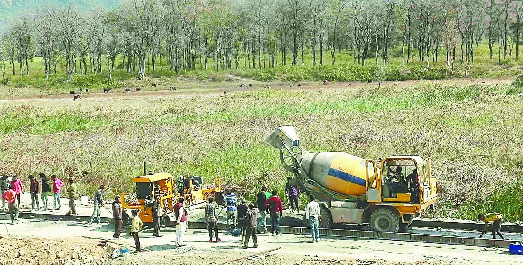 Waterlogged rural roads will be made of cement-concrete