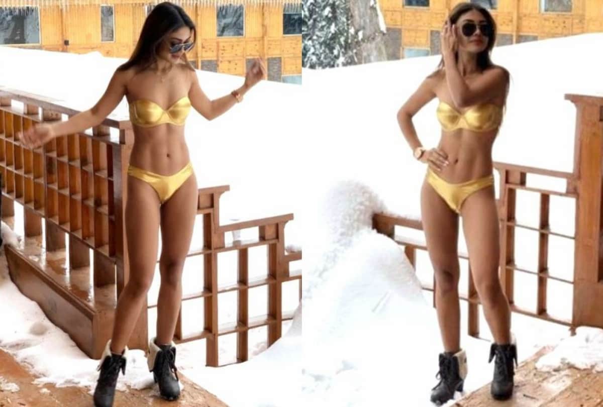 Sreejita De targetted by troll for posing in gold bikini at minus 10 degree Celsius