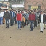 पुरानी कलेक्ट्रेट में आयोजित प्रशिक्षिण शिविर में शामिल बजरंग दल के कार्यकर्ता।