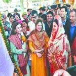 मेगा फूड मार्ग के भूमि पूजन में केंद्रीय मंत्री हरसिमरत कौर बादल और सांसद हेमा मालिनी