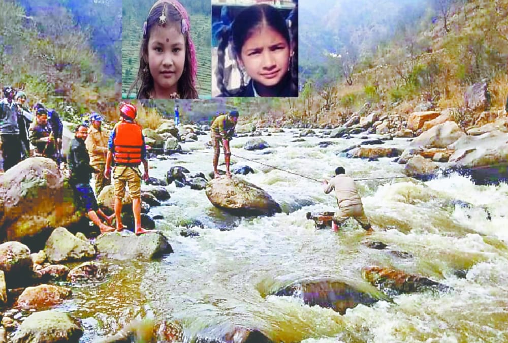Two Girls Students died due to drown in river funeral photos