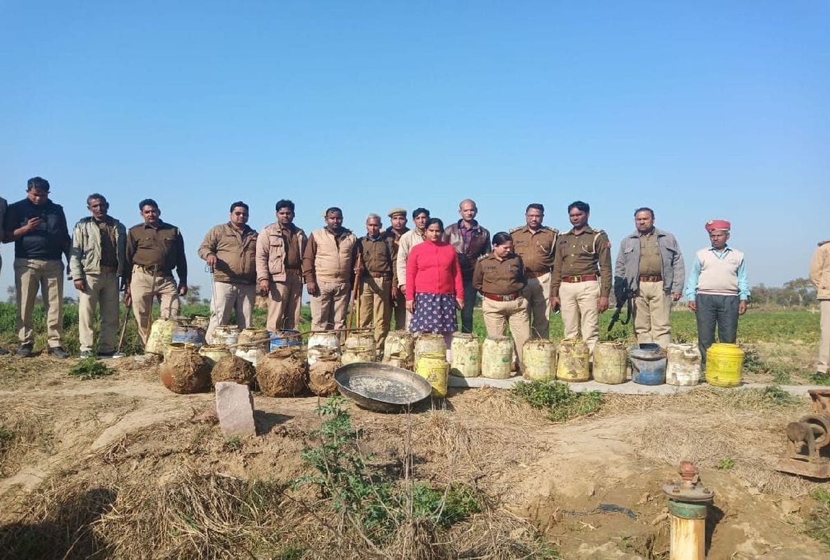 police raids illicit liquor production factory in agra