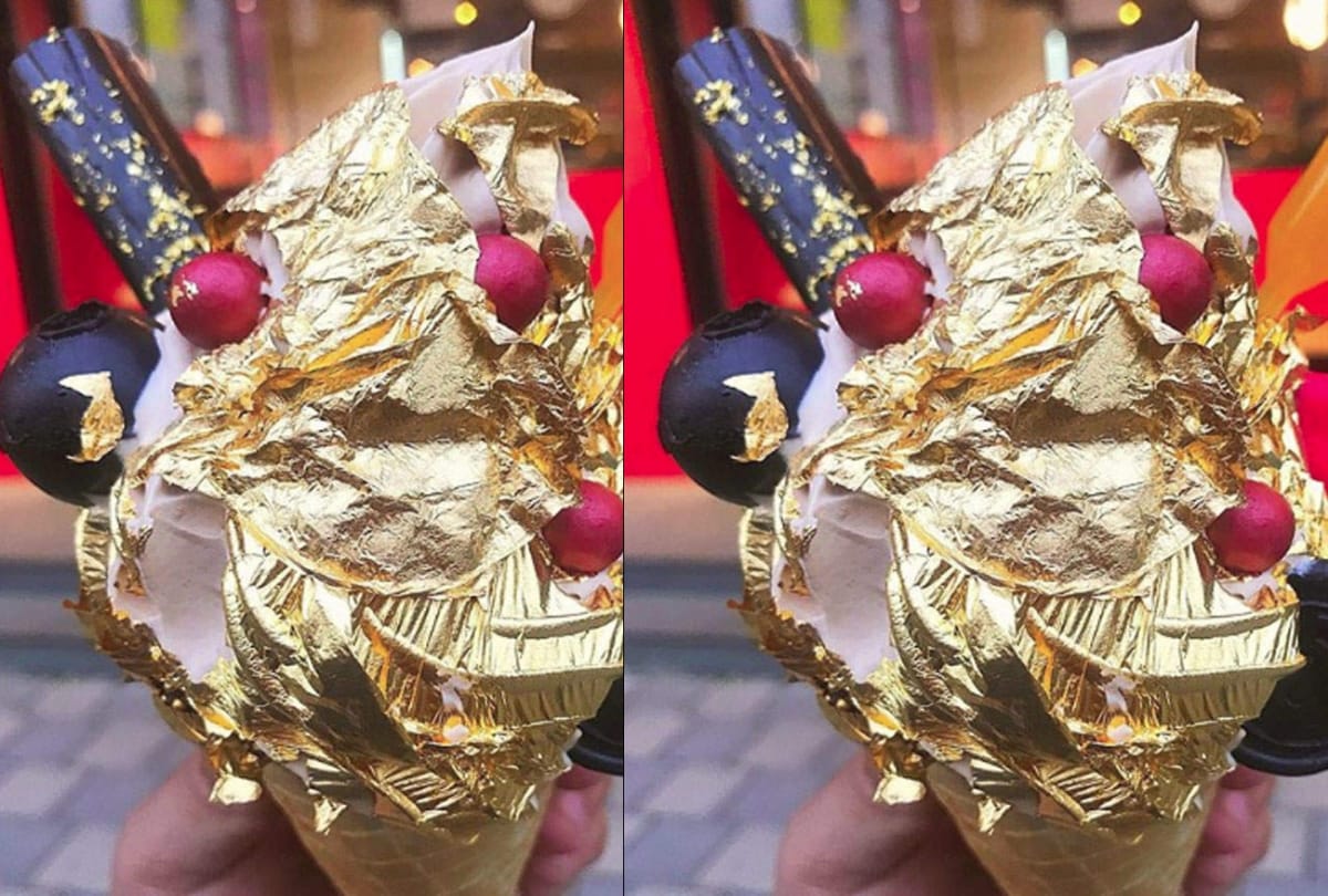 This 24K Gold Plated Ice Cream Is all you need this valentine to make your date special