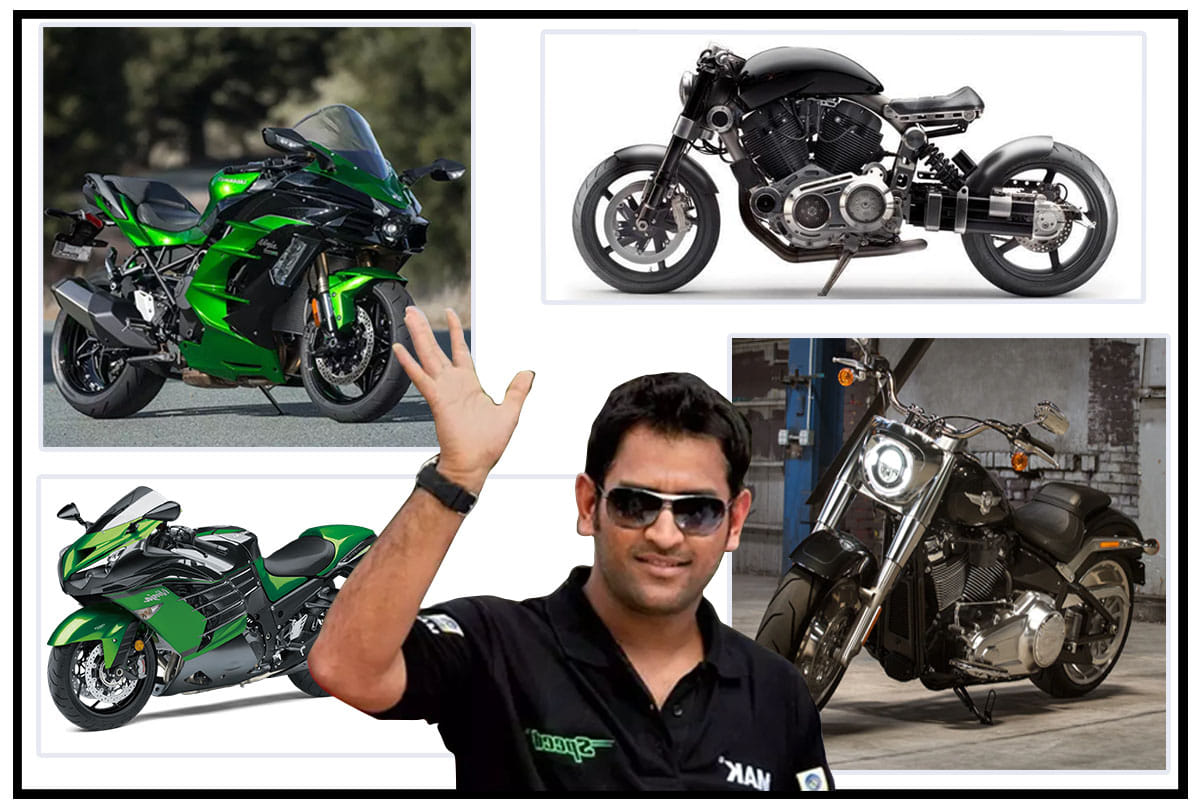 Here is the vintage collection of mahendra singh dhoni bike
