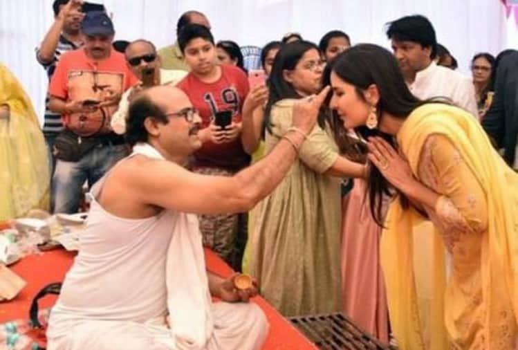 katrina kaif and abhishek bachchan attend anurag basu basant panchami pooja