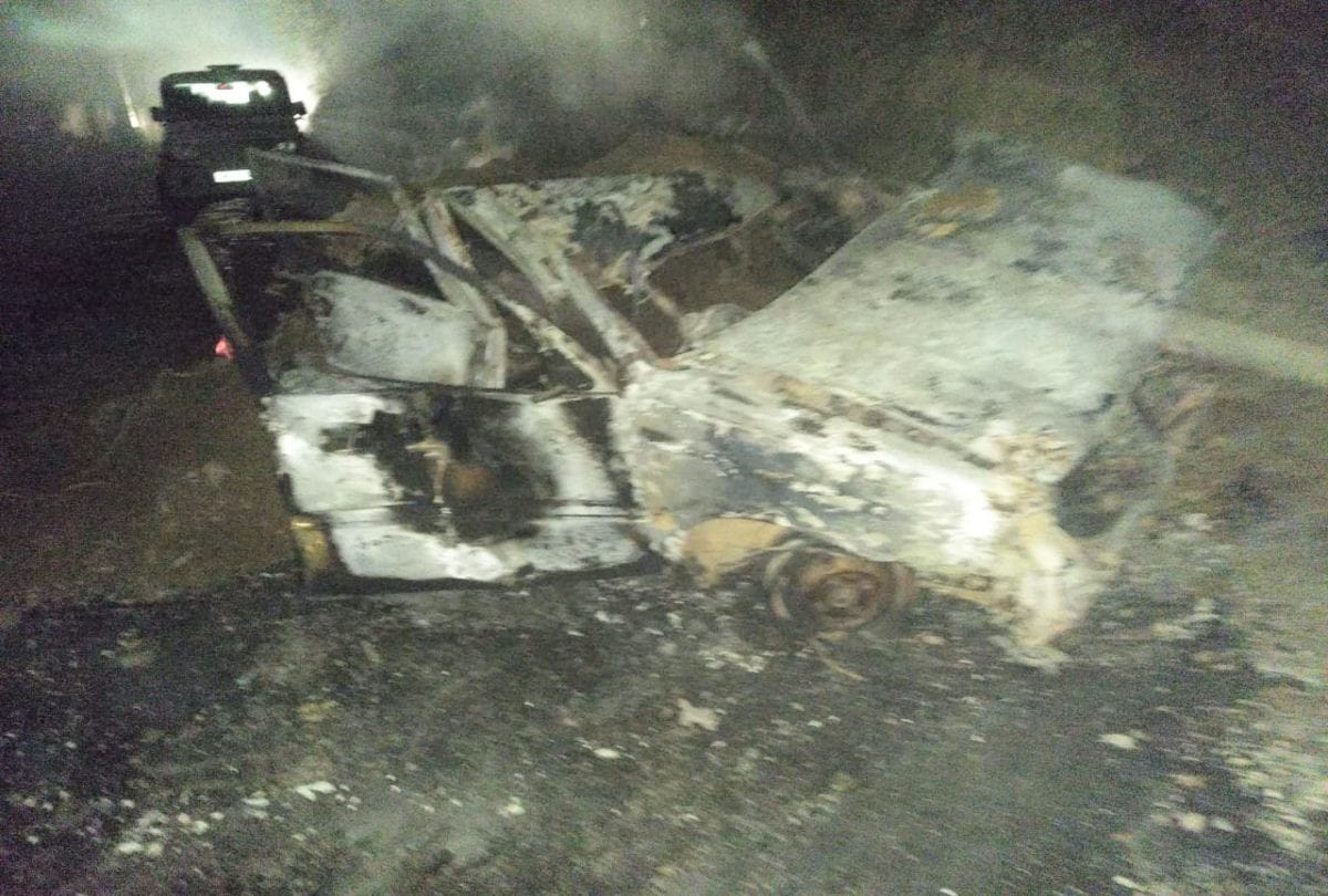 fire broke out in a car in sirmour himachal
