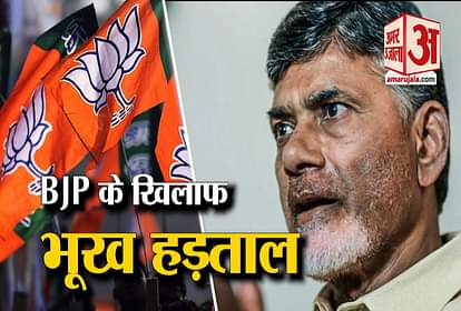 HUNGER STRIKE OF CHANDRABABU NAIDU AGAINST MODI GOVT. IN DELHI