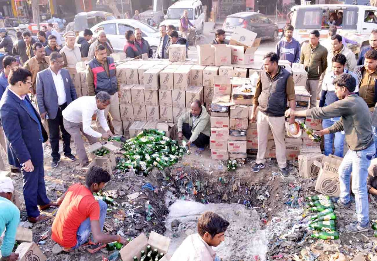 beer worth 33 lakh rupees buried in pit