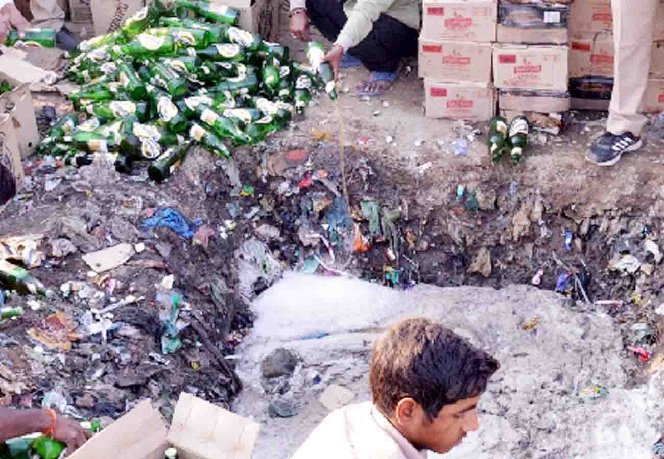 beer worth 33 lakh rupees buried in pit