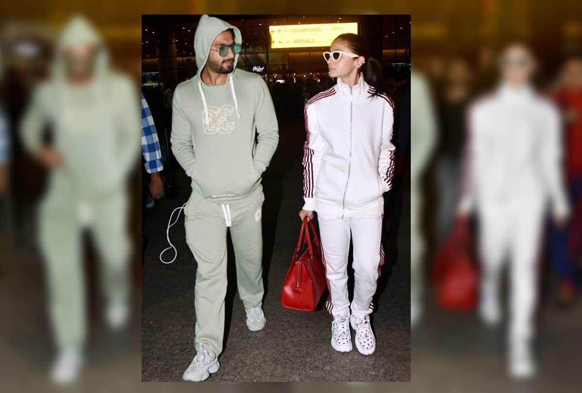 alia and ranveer spotted on airport