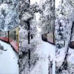 beautiful Video of the train running on the snow laden Shimla track