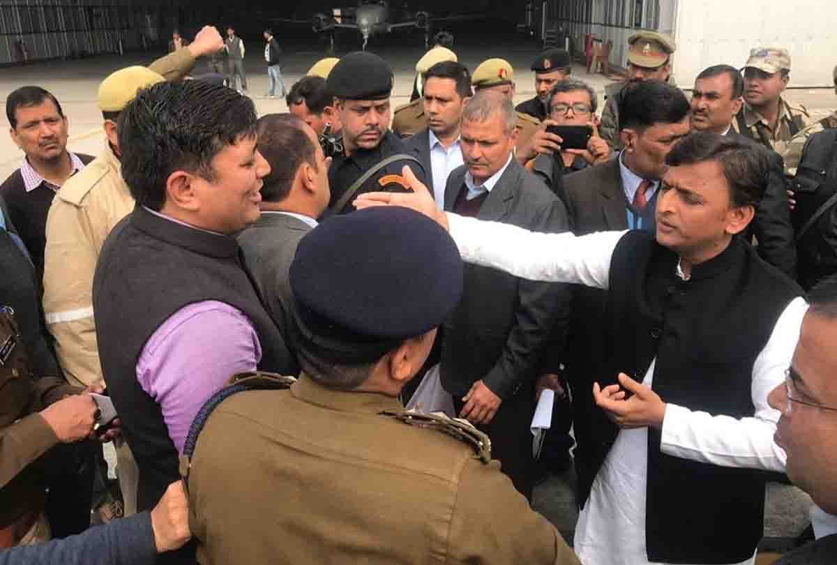 akhilesh yadav says prevented from boarding the airplane without any written orders