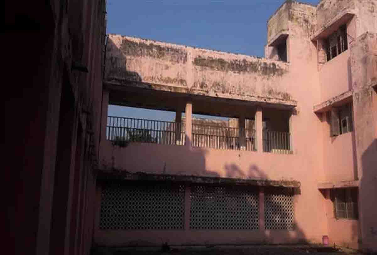 student jumping from school building