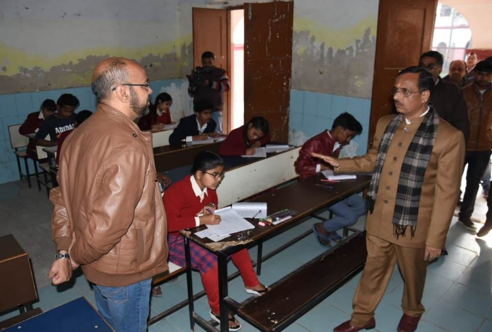 deputy cm arrives on up board exam centers talk to teachers and students