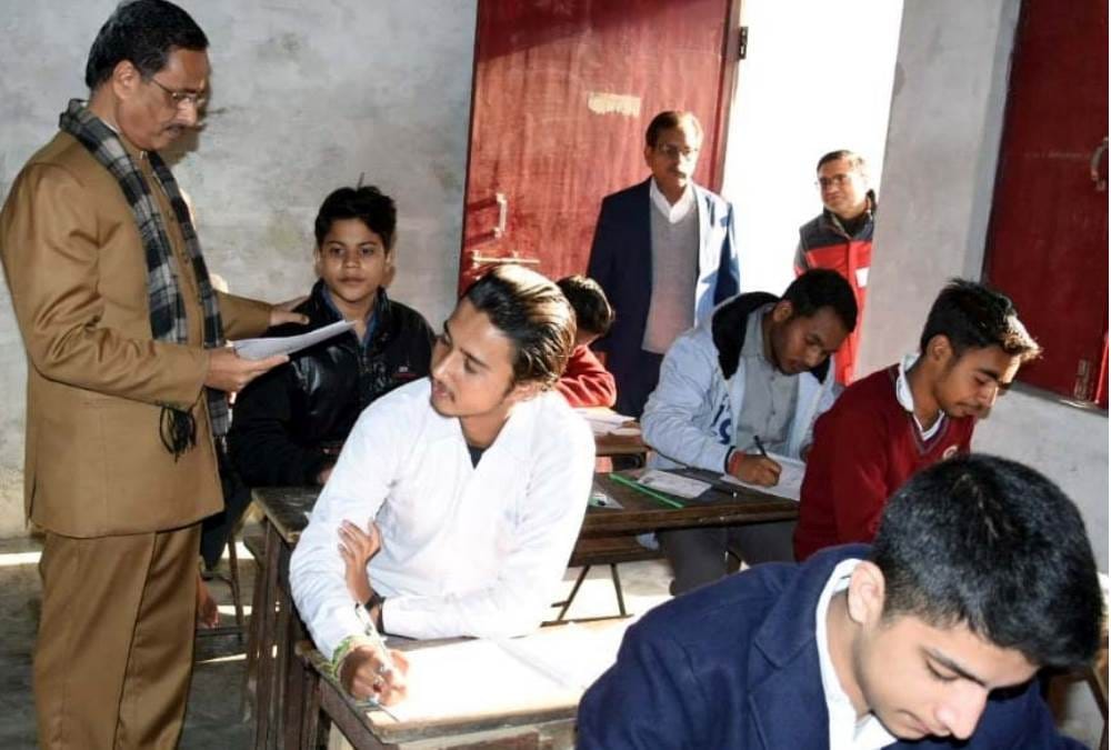 deputy cm arrives on up board exam centers talk to teachers and students