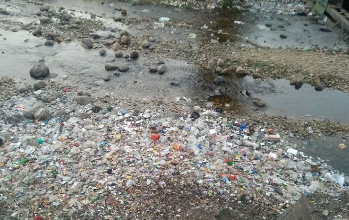 Garbage being thrown by Kosi and Sai river