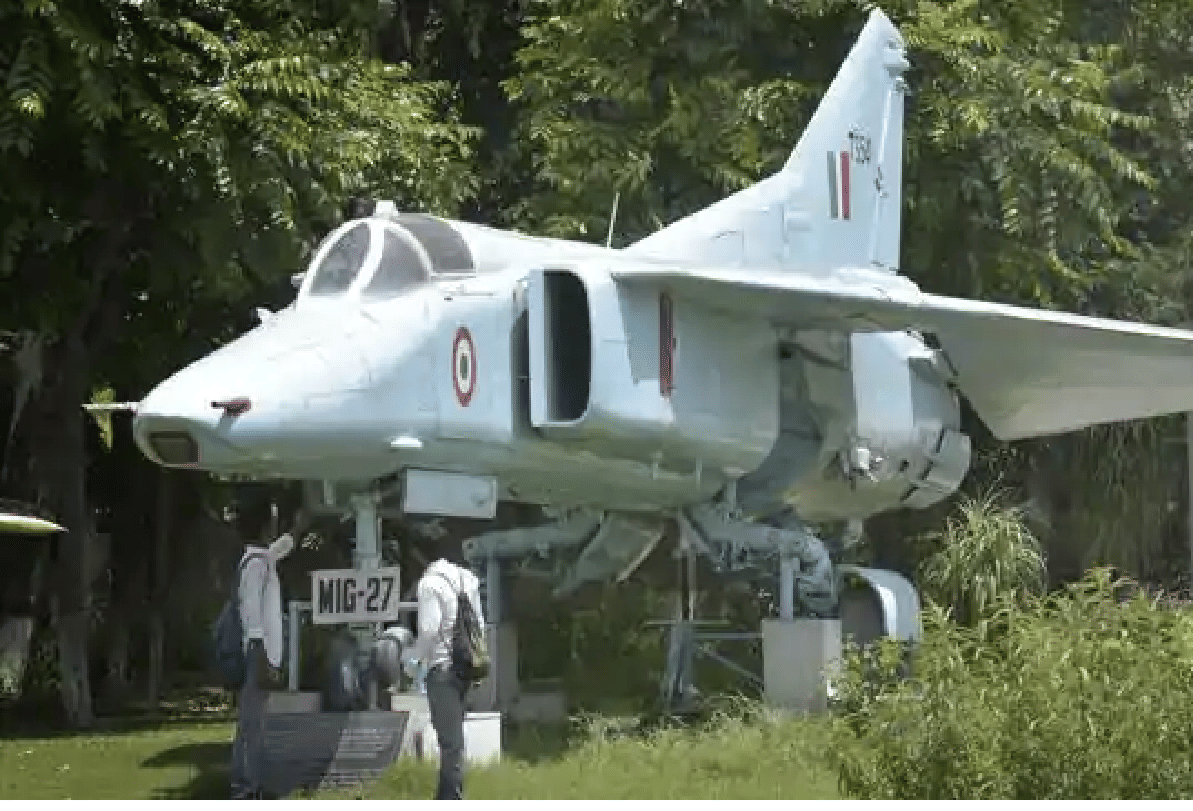 A MiG-27 aircraft airborne for a training mission from Jaisalmer, Rajasthan crashed