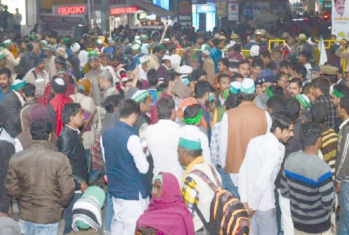 ruckus of workers of bhartiya kisan union in lucknow