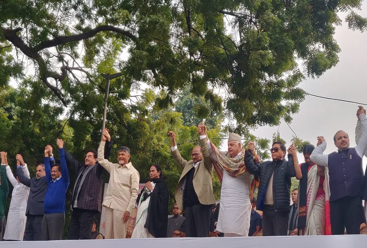live updates of mahagathbandhan maha rally aam aadmi party opposition rally jantar mantar kejriwal