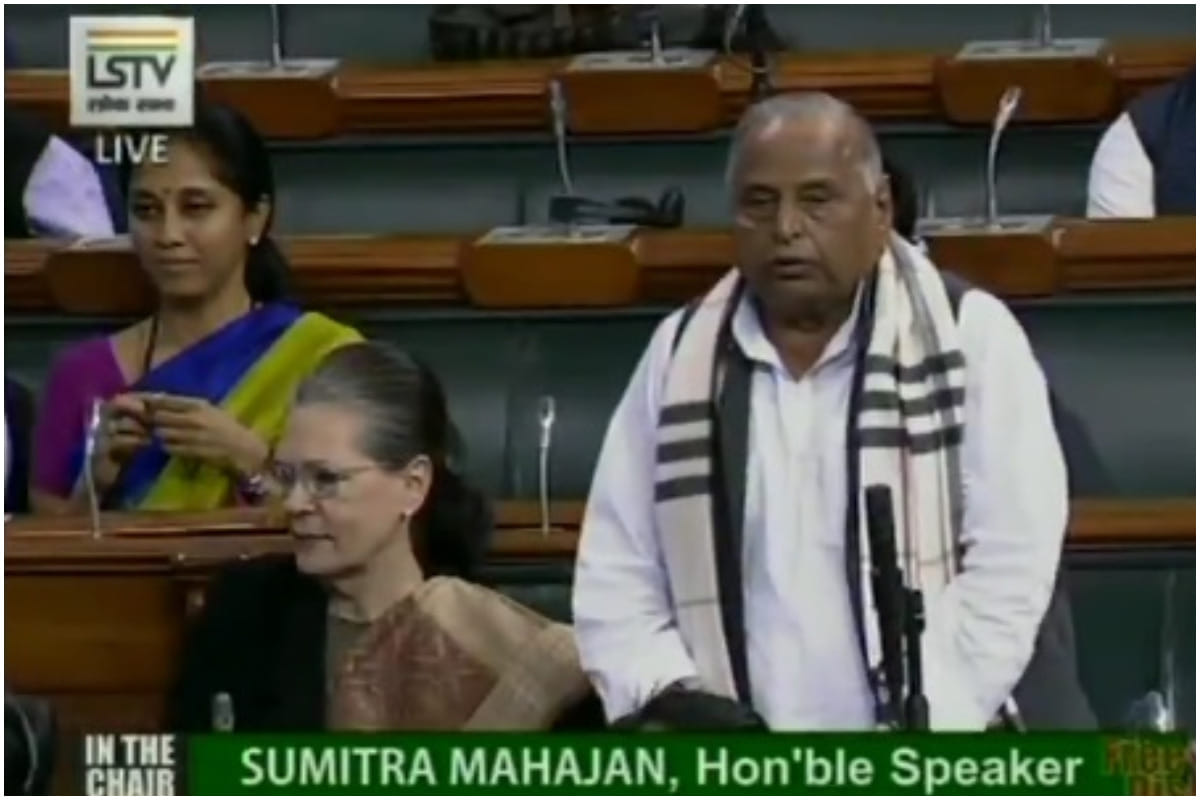 lok sabha elections 2019: sonia gandhi reaction during mulyam singh praises PM Modi