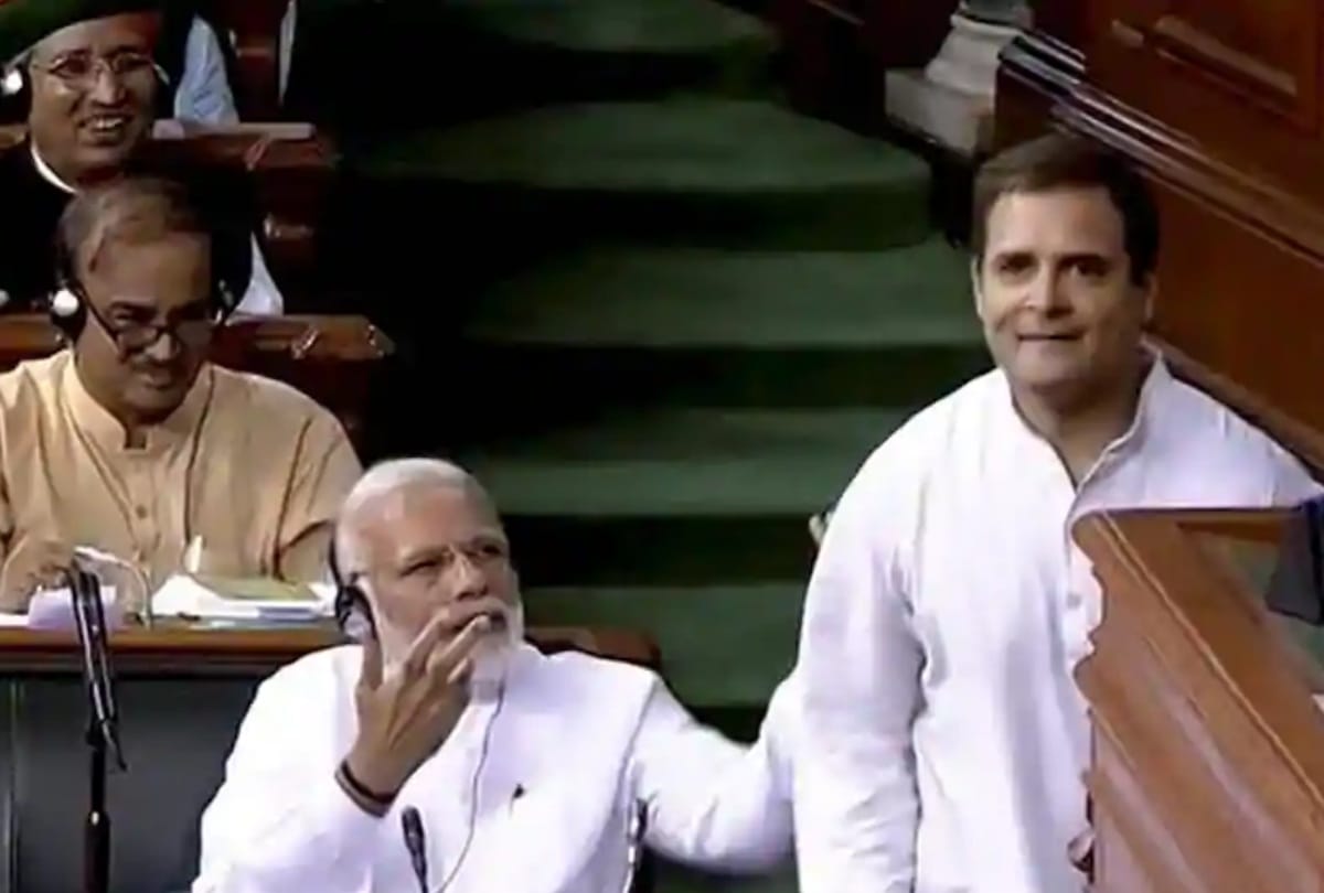 On hug day congress shares rahul hugs pm modi video and attacks bjp and says lets hug dont hate