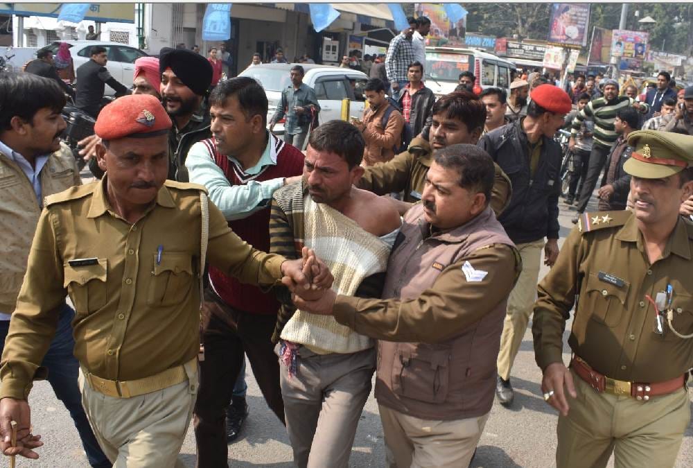 mentally challenged attacked a man on street