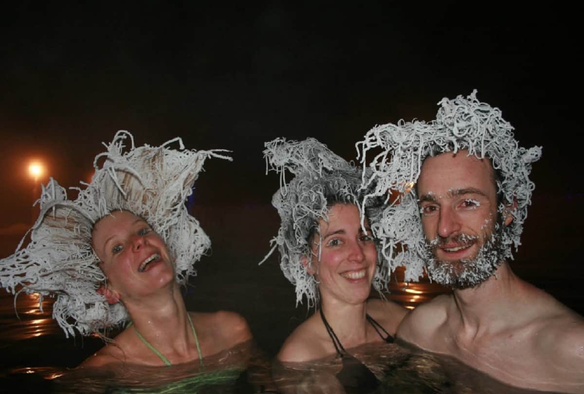 Participating in a Hair Freezing Contest in -22°C weather