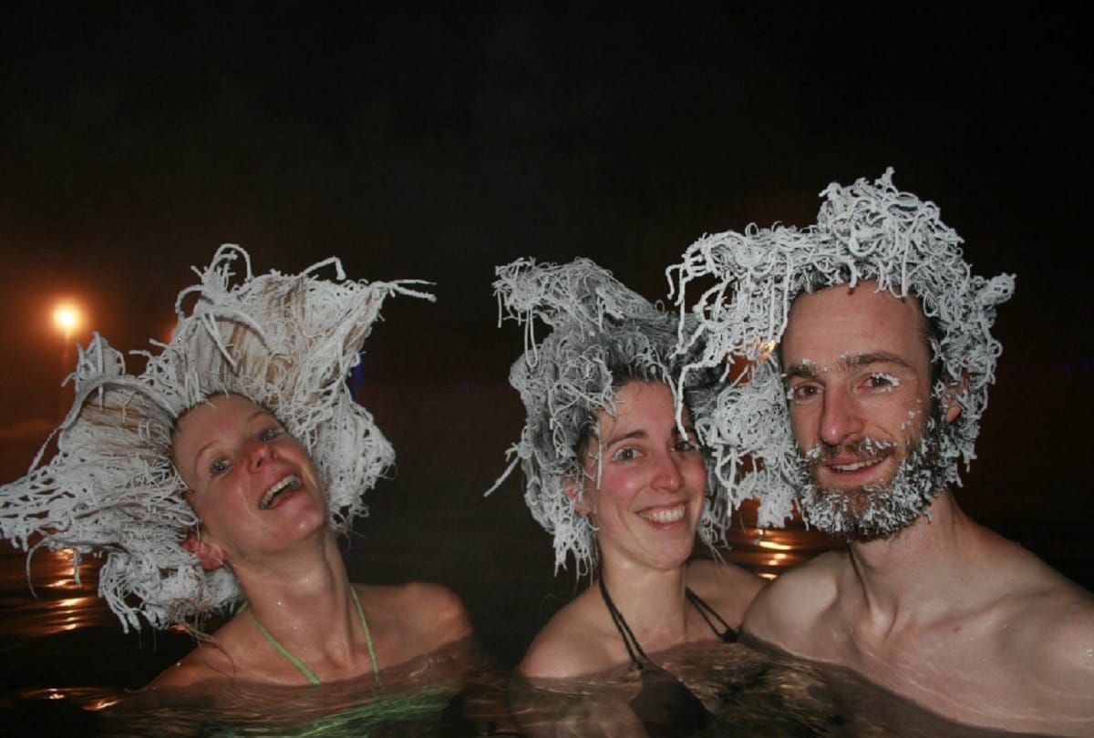 Participating in a Hair Freezing Contest in -22°C weather