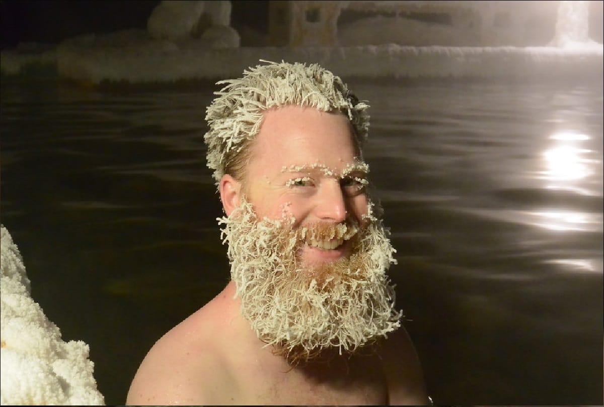 Participating in a Hair Freezing Contest in -22°C weather