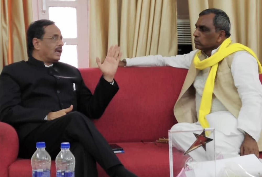 cabinet minister omprakash rajbhar left his department.
