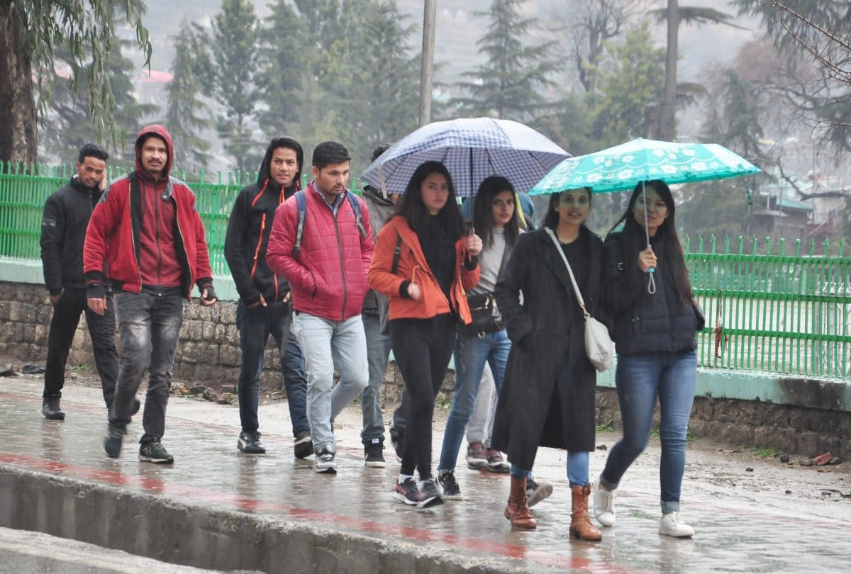 fresh snowfall in lahaul manali rain in shimla
