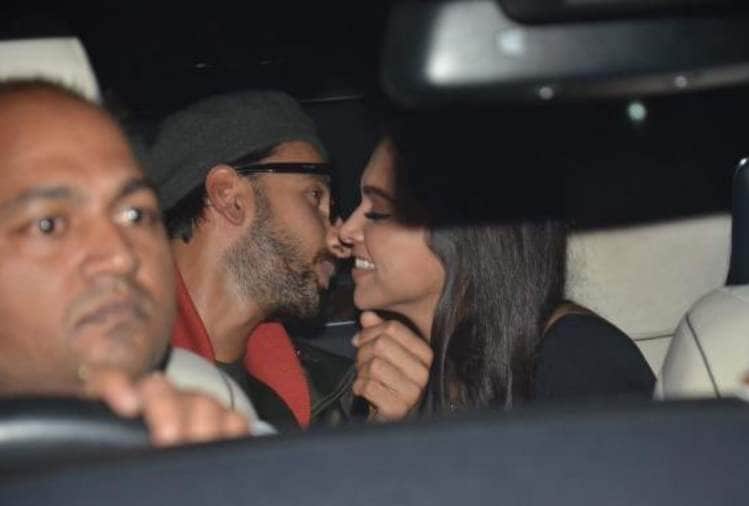ranveer singh and deepika padukone reached for gully boy screening romance in car