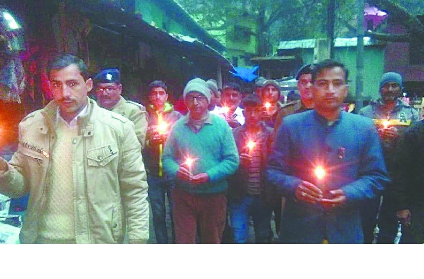 Various organizations including police, candle march