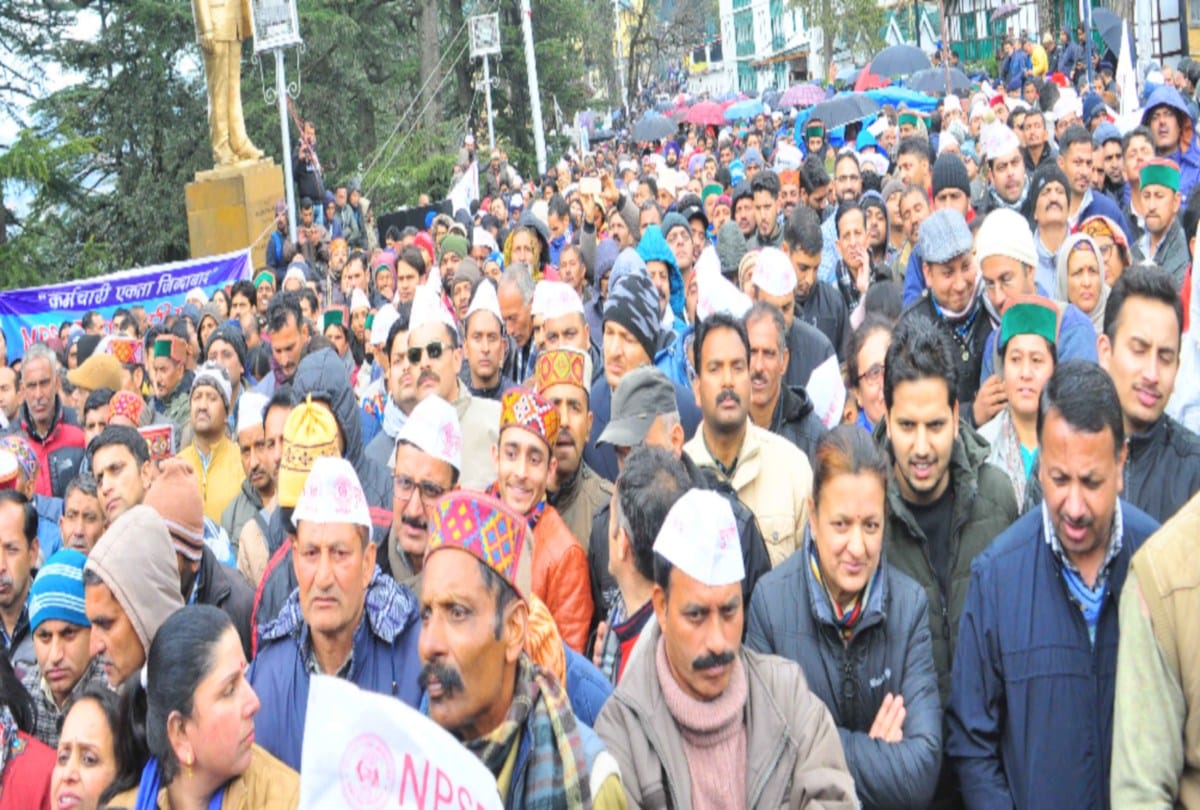 pensioners protest in shimla for old pension scheme
