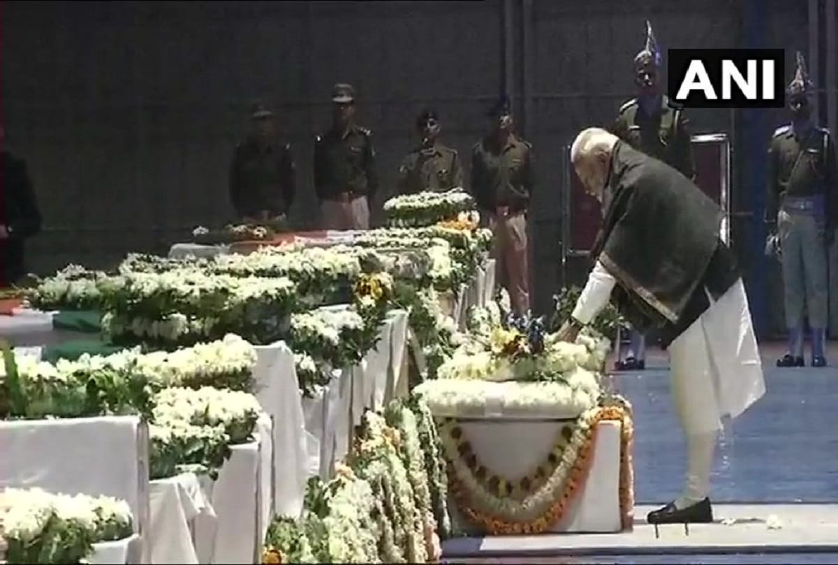 Bodies of pulwama martyrs brought to Delhi
