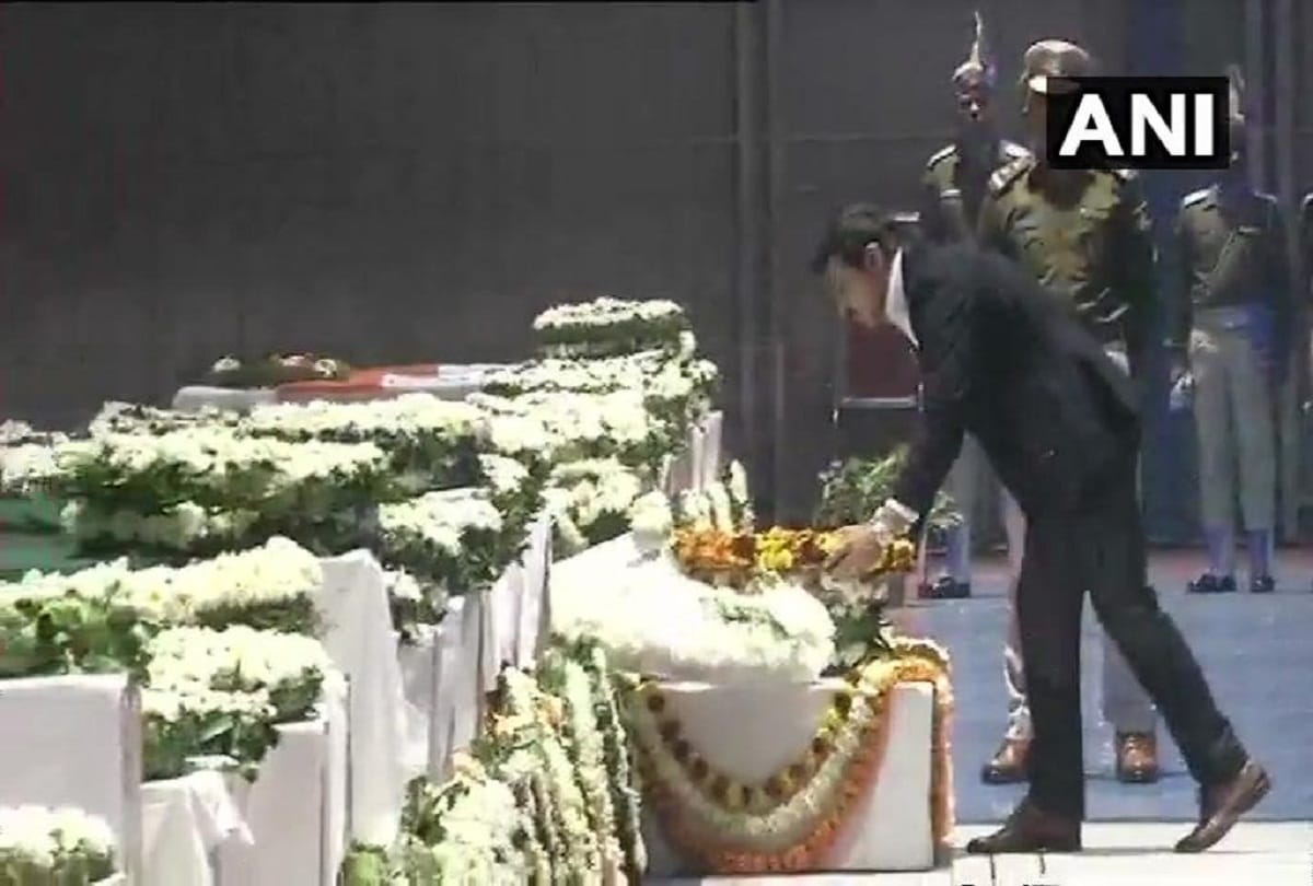 Bodies of pulwama martyrs brought to Delhi