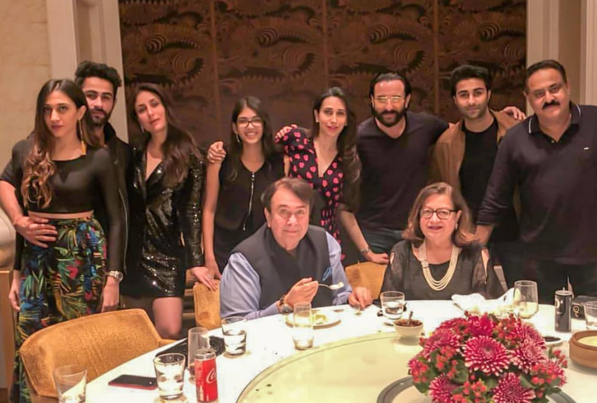 kareena karisma celebrate father randhir kapoors birthday with saif ali khan and all family member
