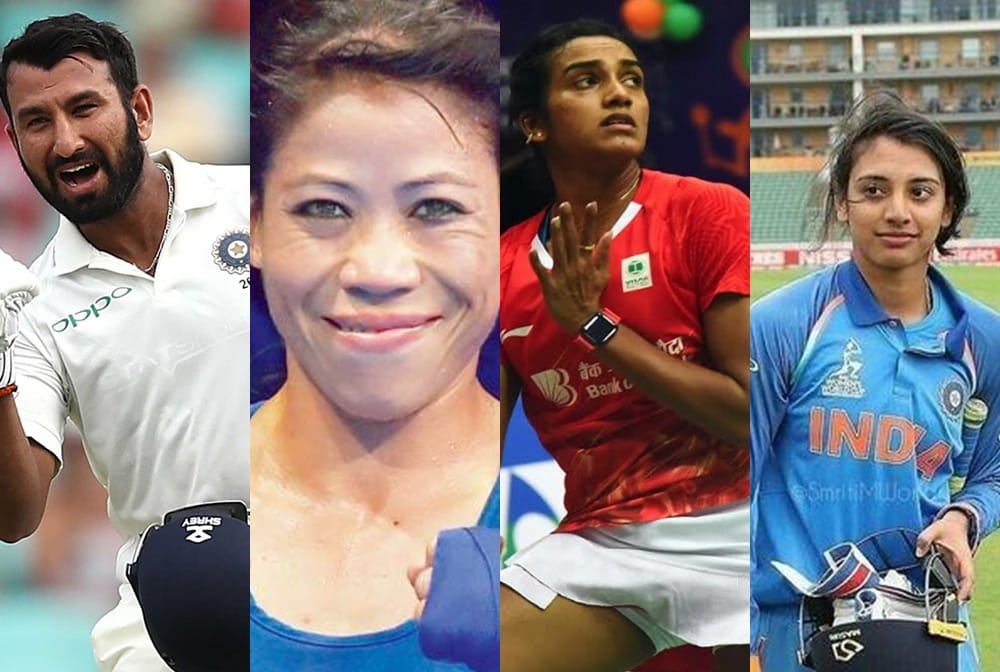 pujara, sindhu and mary kom among star sports persons nominated for indian sports honours