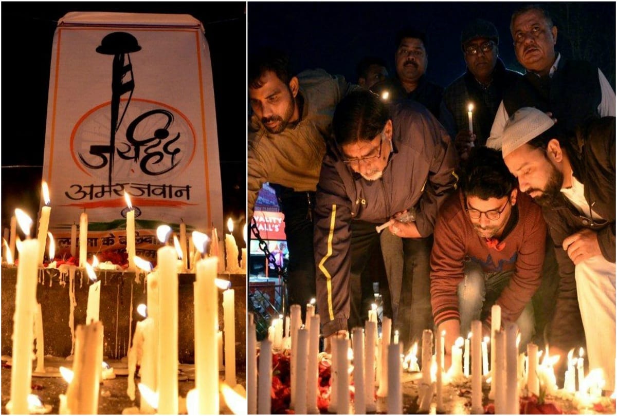 Bareilly residents tributes to the martyrs of Pulwama attack on the appeal of Amar Ujala