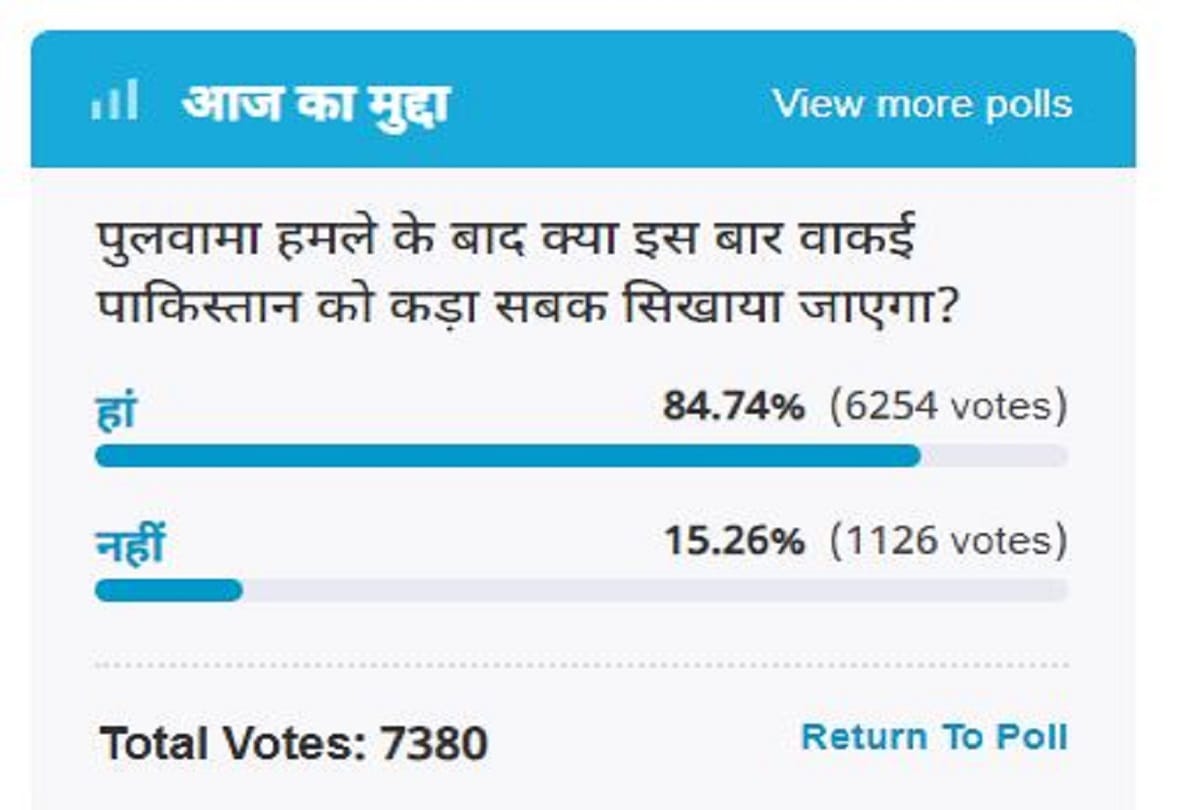 Amar ujala poll: after pulwama attack India will teach hardly to pakistan