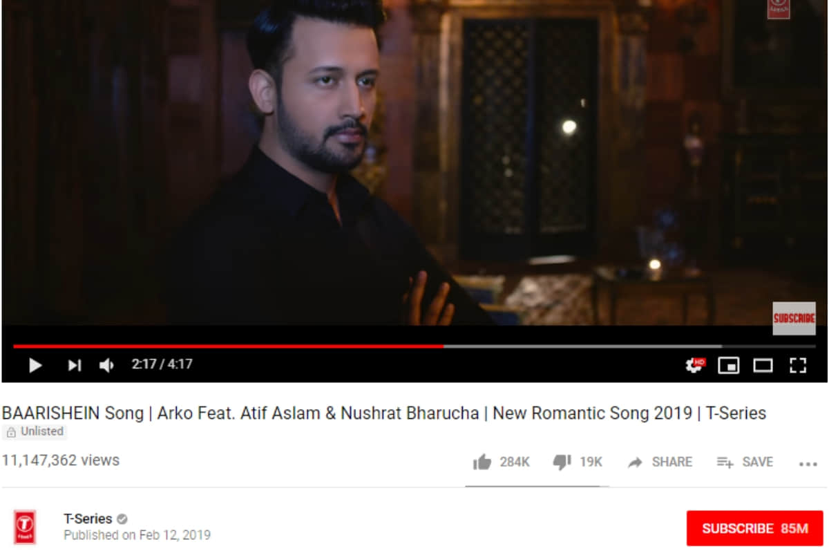 tseries unlisted pakistani singer atif aslam songs single Baarishein