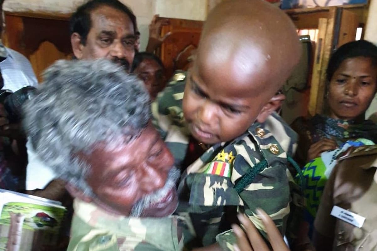 Pulwama Terror Attack: 2 year old gave final salute to his martyred father