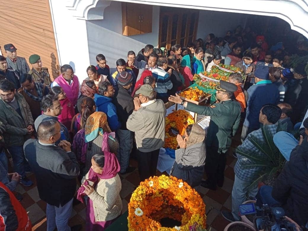 Naushera IED blast Martyr Major Chitresh bisht antim yatra and cremation
