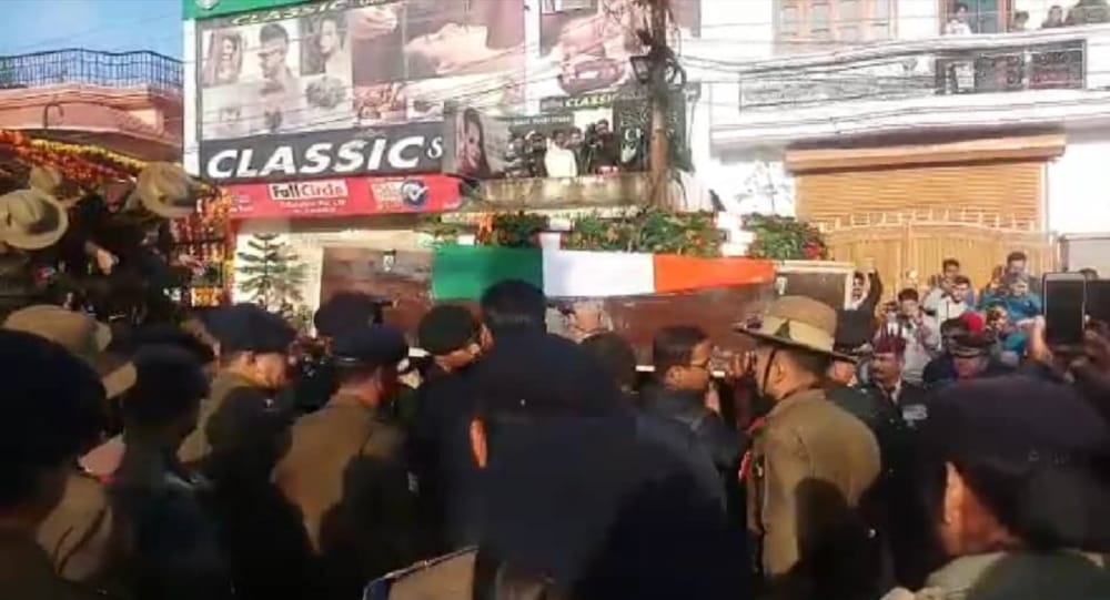 Naushera IED blast Martyr Major Chitresh bisht antim yatra and cremation
