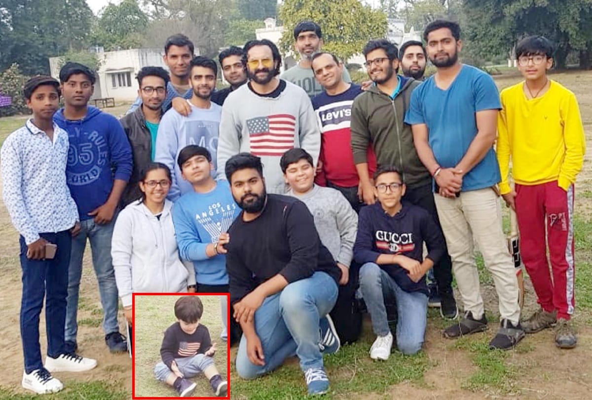 saif kareena taimur ali khan reach pataudi palace gurugram plays cricket with local boys