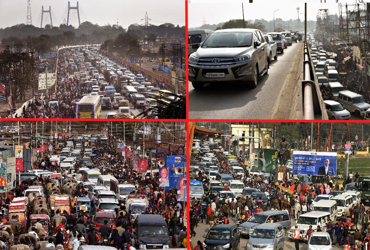 Kumbh 2019: Traffic plan failed and heavy traffic jam in prayagraj city before maghi purnima snan
