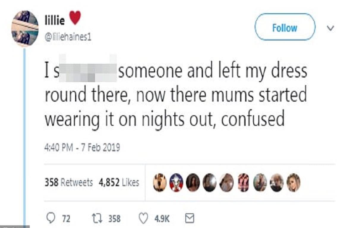 woman leaves dress at ex boyfriend home finds his mom wearing it month later