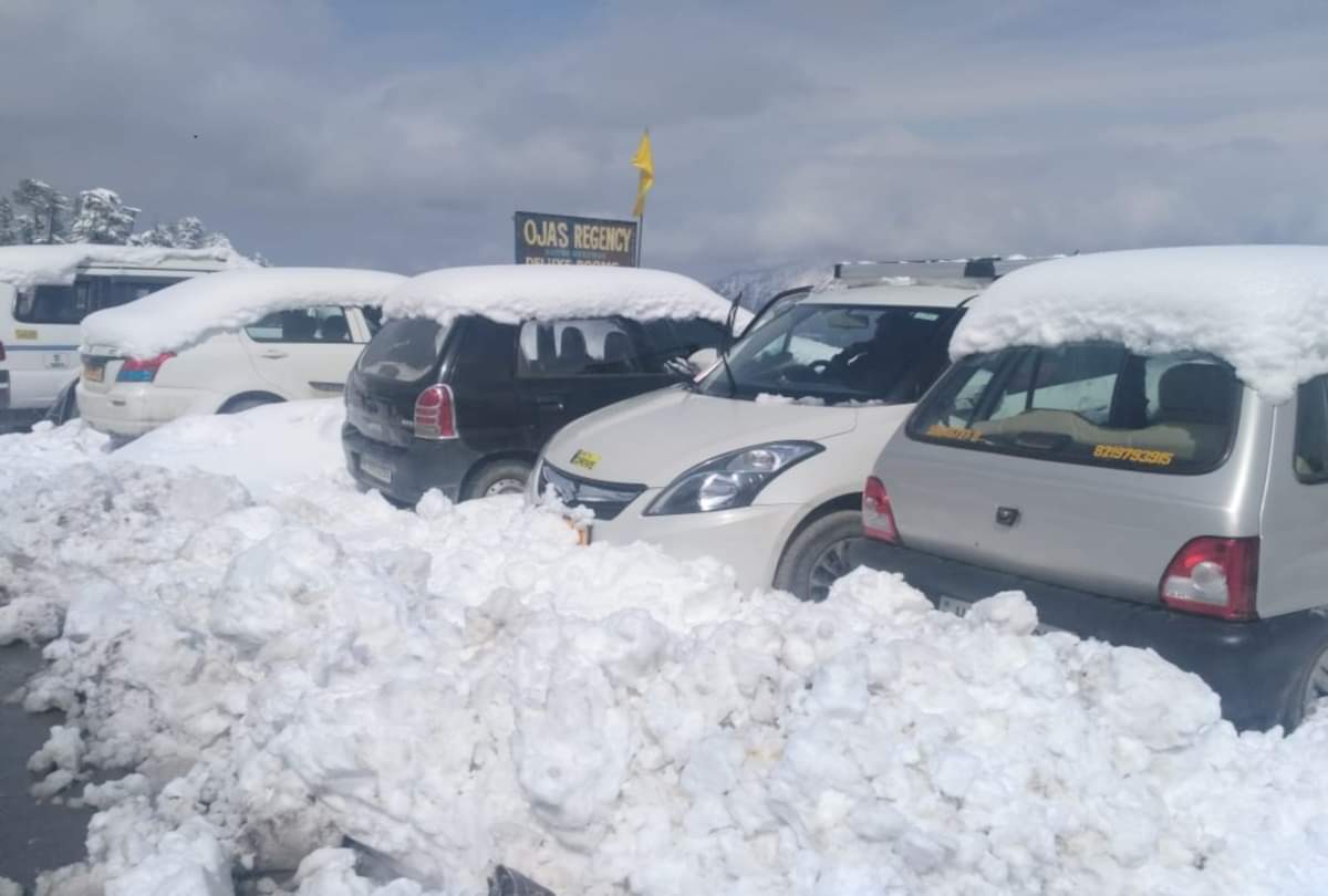 heavy snowfall in tourist place kufri shimla
