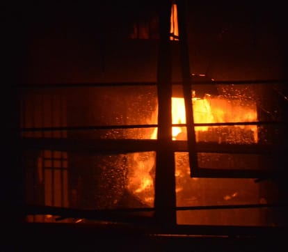 Fire in sweet shop of varanasi